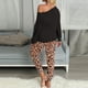 thumbnail image 3 of Puntoco 2 piezas traje de leopardo para mujer manga larga bolsillo de ocio pantalones de chándal para el hogar conjuntos liquidación Puntoco Puntoco-4693, 3 of 8
