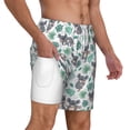 thumbnail image 3 of Balery Bears and Tropical Leaves Mens Swim Trunks Swim Shorts for Men Quick Dry Inseam Beach Shorts with Compression Liner Pocket-3X-Large, 3 of 9