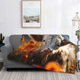 thumbnail image 2 of Honeii Sunflower Cow In Flower Field print throw blanket, crafted from cozy cotton flannel, offers versatile home decor as a bedding suitable for all seasons.-, 2 of 6