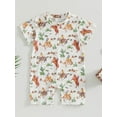 thumbnail image 4 of nvzhuang Baby Girl Boy Romper, Sleeve Round Neck Bull/ Cactus/ Horse Print Summer Short Jumpsuit, 4 of 9
