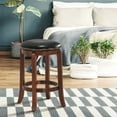 thumbnail image 3 of Costway 24'' Swivel Bar stool Leather Padded Dining Kitchen Pub Bistro Chair Backless, 3 of 8