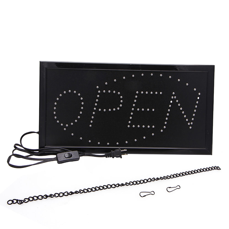LED Open Sign, 19x10in Ultra Bright Electric Light Up Signs for Business,  Advertisement Board for Bar, Rectangle