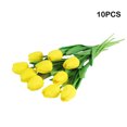 thumbnail image 2 of Naiovety 10X flores artificiales PU flores falsas ramo flores boda interior vívido hogar florero accesorios Decoración Decoración Amarillo, 2 of 6