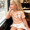 thumbnail image 6 of Girls Cute Top Summer 2 Pieces Ruffle Skirt Set with Polka Dots Skirt Outfit Comfy Fashion Clothing Orange 1-2Years, 6 of 6