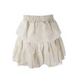thumbnail image 2 of LoveShackFancy Women's Metallic Stripe Ruffle Mini Skirt 1/S Ivory & Silver, 2 of 2