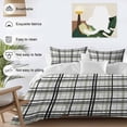 thumbnail image 4 of Sage Green Black Plaid Duvet Cover Set, Farmhouse Green Black Checkered Soft Duvet Cover Twin Size Bedding Set 4 Pieces, 1 Quiltcover and 2 Pillowcases with Zipper, 1 Bed Sheet for All Seasons, 4 of 9