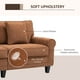 HOMCOM Moderne Classique 3-Seater Sofa Canapé en Tissu Velours Côtelé avec Pieds en Bois de Pin, Bras Roulés pour Salon, Brun – image 5 sur 8