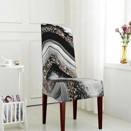 Agate Rose Gold Glitter Glam Gem Decor, Rose Gold Dining Room Chair Covers