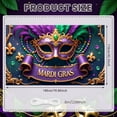 thumbnail image 2 of Purple Feather Mardi Gras Banner Gold Accent Carnival Display Green Bead Glittery Design Festive Backdrop for Mardi Gras Party Carnival Celebration Festive Event, 2 of 9