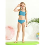 GYRATEDREAM Girls Maillots de bain Ensemble de bikini 2 pièces Spaghetti Strap High Waisted Bathing Suit Girls Maillots de bain avec coussin de poitrine