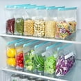 thumbnail image 4 of Dbuoem 30 Pcs Reusable Food Storage Bags Leak-Resistant Transparent Design Microwave Safe Fresh-keeping Bags, 4 of 8