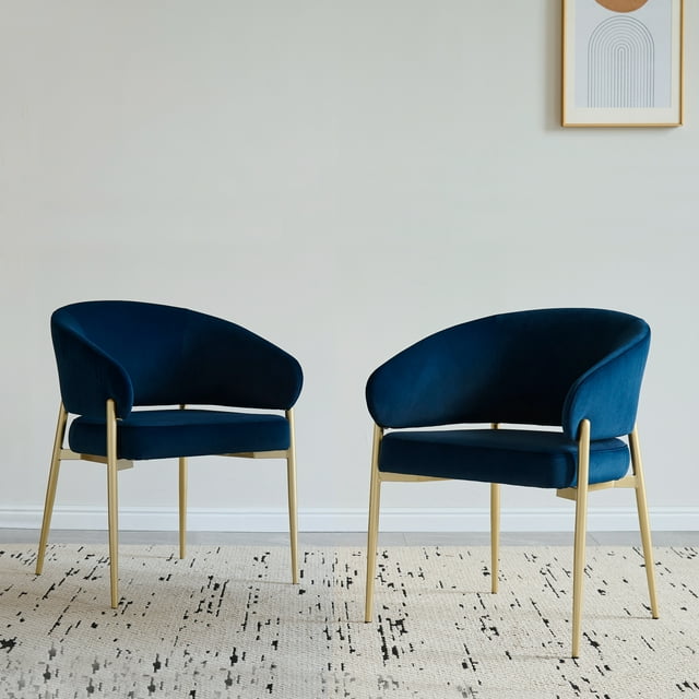 Modern Dining Chairs Set of 2 Fabric Upholstered Kitchen Side Chairs for Dining Room Kitchen Restaurant,Blue