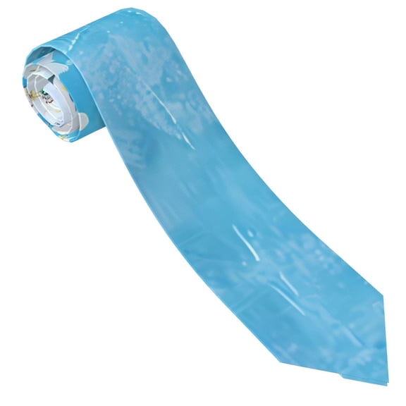 Gaeub Hanging Orchids Floral Blue Men's Classic Woven Jacquard Necktie Perfect for Weddings & Parties