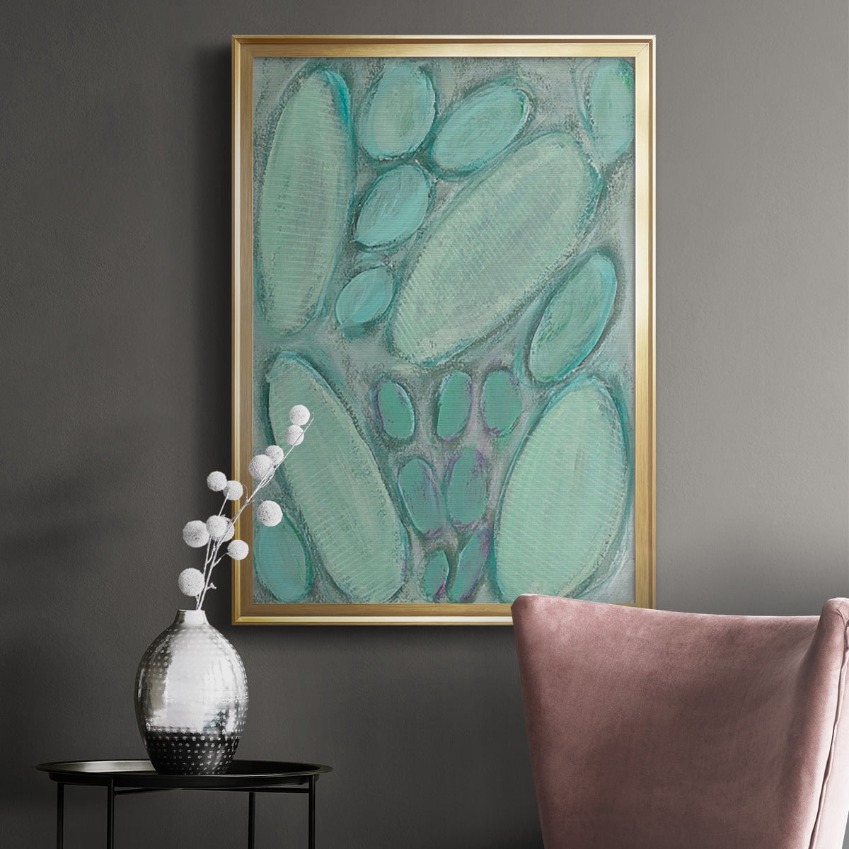Blue Orbs I Premium Framed Print, in Gold, Black, or Silver - Ready to Hang