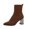 Brown, variant on Women's Orthopedic Slip On Sock Boots, Chunky Heel Knit Ankle Booties, Arch Support Office Evening Party Daily Dress Heeled Boots Red