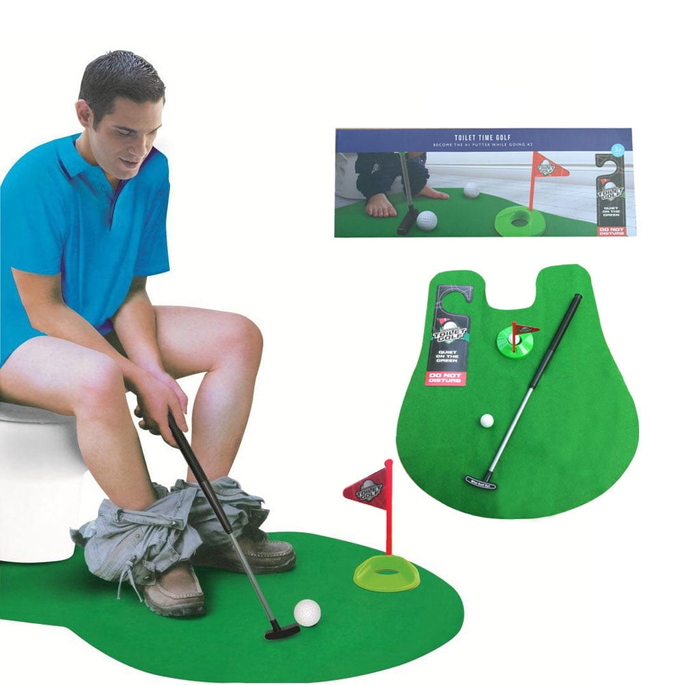 Toilet Golf Game Toy Set Toilet Time Funny Gag Gifts for Golfer