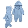 thumbnail image 2 of WIBACKER Infant Baby Boys Girls Dinosaur Costume Hooded One-Piece Romper Toddler Halloween Outfit Clothes, 2 of 13