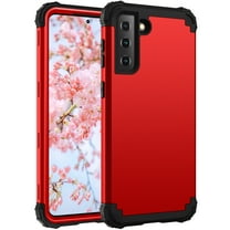 Galaxy S21 Case, S21 Case 6.2", Allytech Hard PC Silicone Shockproof Heavy Duty Protection Corner Protective Bumper Armor Wireless Charging Support Case Cover for Samsung Galaxy S21, Red