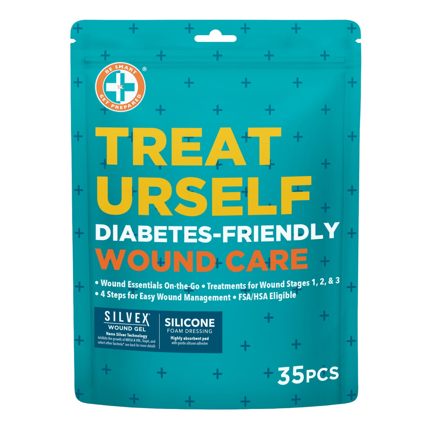 (2 pack) Be Smart Get Prepared, Treat Urself, Diabetes-Friendly Wound Care Kit, 35 Pieces