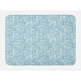 thumbnail image 1 of Leaves Bath Mat, Abstract Foliage Pattern with Doodle Style Nature Growth Vintage Composition, Non-Slip Plush Mat Bathroom Kitchen Laundry Room Decor, 29.5 X 17.5 Inches, Baby Blue and Blue, Ambesonne, 1 of 2
