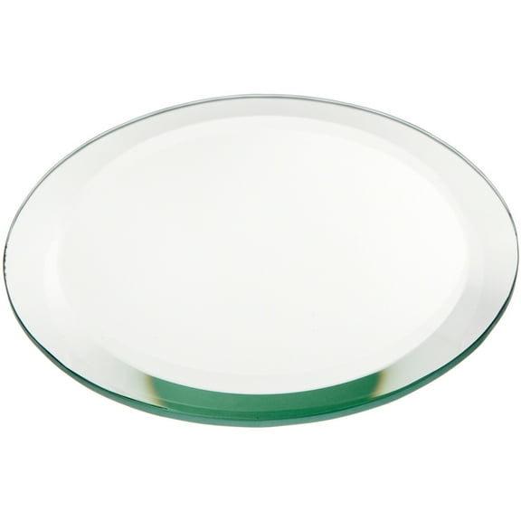 Plymor 5" Round, 5mm Thick Beveled Glass Mirror Circle, Pack of 12
