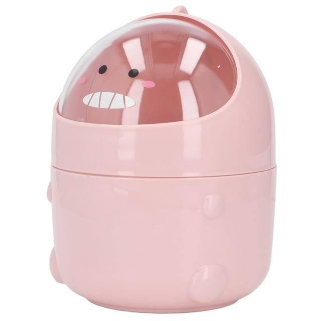 Mini Desktop Trash Can, Cute Baby Dinosaur Removable Small Garbage Can, Tiny Plastic Trash Bin With Lid/Nonslip Bottom, For Bathroom/Office/Kitchen/Desk/Coffee