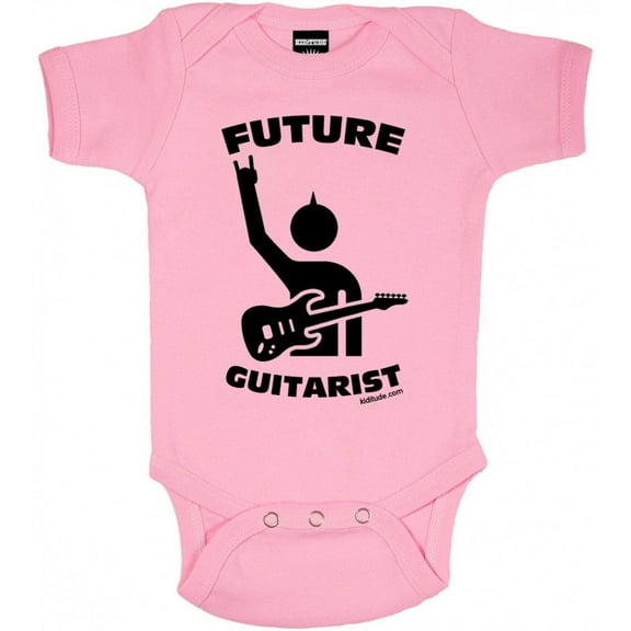 Future Guitarist Baby Bodysuit Pink