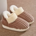 thumbnail image 2 of Dakaela Toddler Boys Girls House Slippers Kids Cozy Corduroy Plush Fuzzy Winter Shoes Memory Foam Indoor Outdoor Warm Walking Shoes Coffee 8, 2 of 8