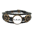 thumbnail image 1 of Cita amigo pelea familiar Pulsera marina tejida en cuero, 1 of 4