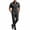 Dark Gray, variant on Men's Business Casual 2 Piece Suit Set, Short Sleeve Lapel Collar Button Down Shirt & High Waist Straight Leg Dress Pants, Loose Fit formal Daily office Outfit Brown