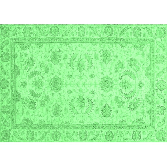 Ahgly Company Indoor Rectangle Oriental Emerald Green Modern Area Rugs, 4' x 6'