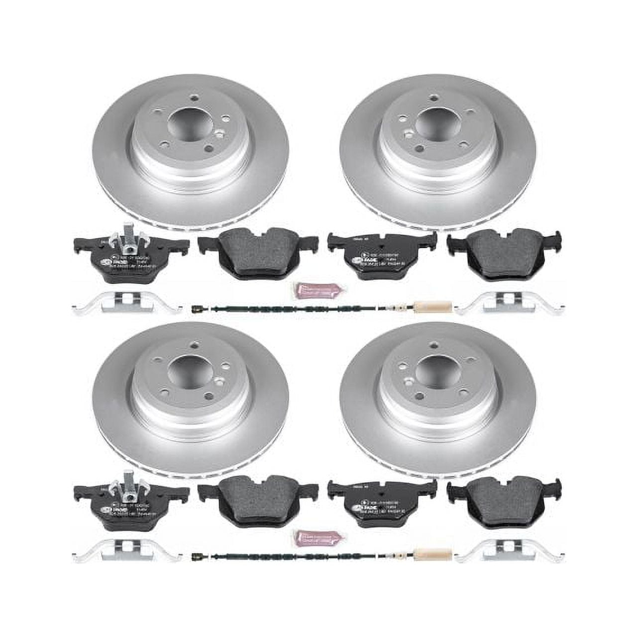 Power Stop Front and Rear Euro-Stop ECE-R90 Certified Brake Pad and Rotor Kit ESK6057
