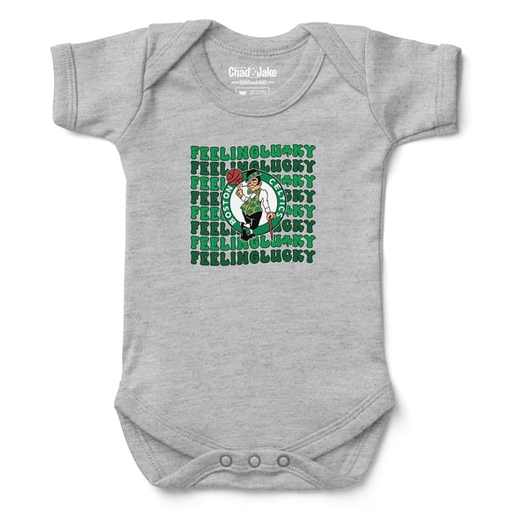 Newborn & Infant Chad & Jake Heather Gray Boston Celtics St. Patrick's Day Feeling Lucky Bodysuit