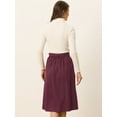 thumbnail image 4 of Falda de pana Allegra K Midi Alta Borgoña L, 4 of 6
