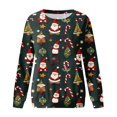 thumbnail image 7 of Futezty Women Christmas Sweatshirts 3D Digital Print Novelty Pullover Tops Funny Santa Xmas Tree Graphic Holiday Outfits, 7 of 7