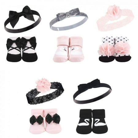 UPC: 0660168183962 | Hudson Baby Girl Headband and Socks Giftset  Swan  One Size