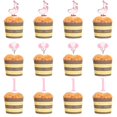 thumbnail image 4 of Decoración para cupcakes, 12 unidades, para el primer cumpleaños de Silly Goose, color rosa, 4 of 7