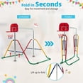 thumbnail image 6 of Resenkos Kids Folding Horizontal Bar with 4 Adjustable Heights-Multicolor, 6 of 9