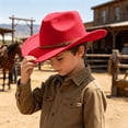 thumbnail image 2 of TBWNWG Kids Cowboy Hat Western Style Sun for Boys Girls Outdoor Adventures Adjustable Design Comfortable Fit,Size 6-12 Years, 2 of 4