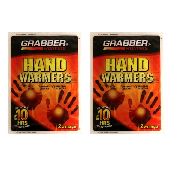 Grabber Hand Warmers, Heat Up to 10 Hours of Heat Gloves, 2 Warmers Each - Pack of 2