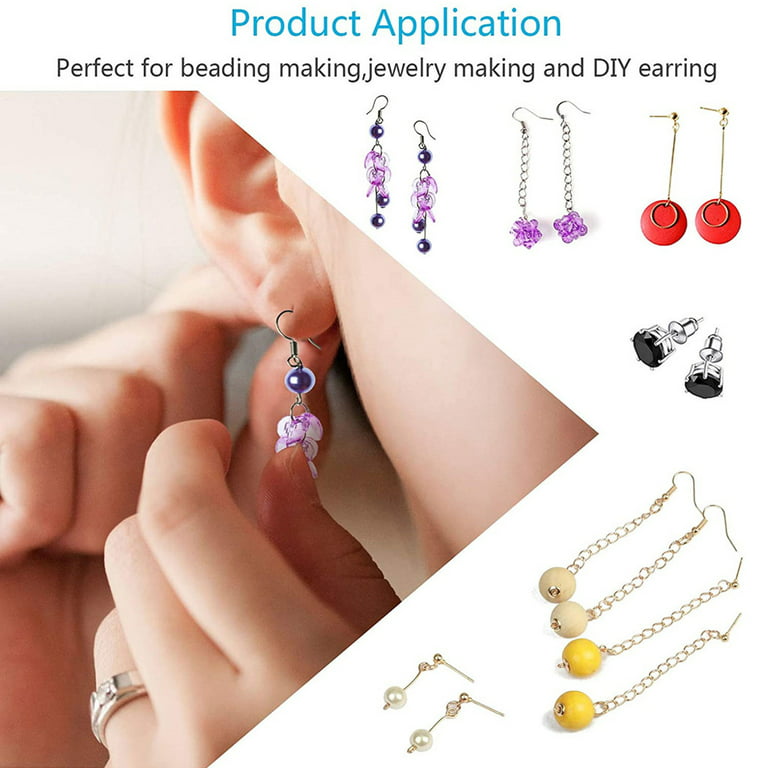 Zoizocp Earring Making Supplies, 1350pcs Earring Making Kit with Earring Hooks, Jump Rings, Pliers, Earring Backs, Earrings Holder Cards and Clear Bags for