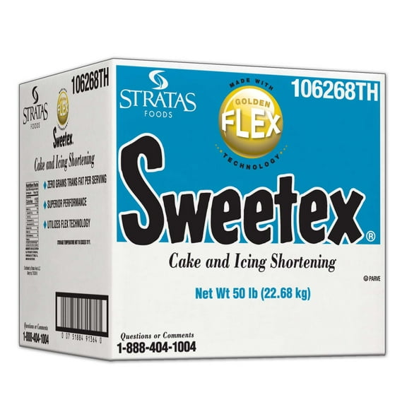 Sweetex Golden Flex Cake & Icing Shortening, 50 Pounds, 1 per Case