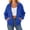 Blue 05, variant on Karymi Blouses for Women Dressy Casual Solid Zip Up Hooded Sweatshirt Jacket, Adjustable Drawstring Hood Long Sleeve Zip Hoodie Coat with Kangaroo Pocket, Casual Outerwear Blouses for Women