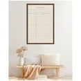 thumbnail image 3 of Kate and Laurel Framed Fabric Pinboard 26 x 38, Linen Library Card Printed Linen Classic Bulletin Board for Use as a Vision Board or Wall Organization, Florence Medium Brown Frame, 3 of 8