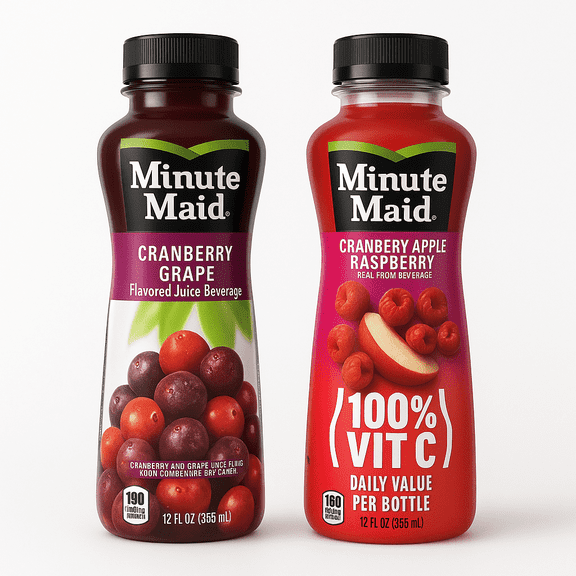 LUV BOX - Variety Minute Maid Juice Pack 12oz Plastic Bottle, 20ct.,Cranberry Apple Raspberry,Cranberry Grape.