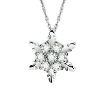 Latrodar Snowflake Pendant Necklace Clavicle Chain Light Temperament Christmas Up to 50% Off