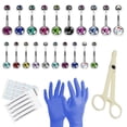 thumbnail image 1 of Luxe Modz 37PCS Belly Piercing Kit for Professional Body Piercings 14G Belly Button Ring, 1 of 8