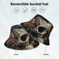 thumbnail image 3 of Vsdgher Vintage Pattern Flower Skull Print Bucket Hat for Men&Women Bucket Hat Reversible Summer Double-Side-Wear Travel Gardening, Beach, Camping, Hiking, Fishing Cap, 3 of 5