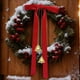 thumbnail image 1 of Christmas Bow Bells Pendant Decorated Velvet Bow Ornaments Christmas Tree Wreath Dress Pendant, 1 of 6
