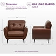 thumbnail image 4 of AODAILIHB 61" Mini Leather Arm Couch Set of 3, 2 Seater Modern L-Shaped Sofa, Brown, 4 of 9